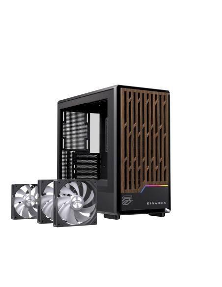 CAJA MICRO-ATX SEMITORRE EINAREX PM400 RGB 3 FANS NEGRA EXCS-PM-400R-B