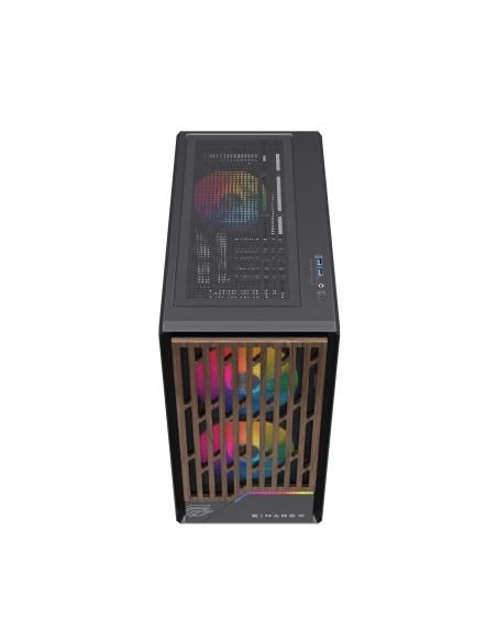 CAJA MICRO-ATX SEMITORRE EINAREX PM400 RGB 3 FANS NEGRA EXCS-PM-400R-B