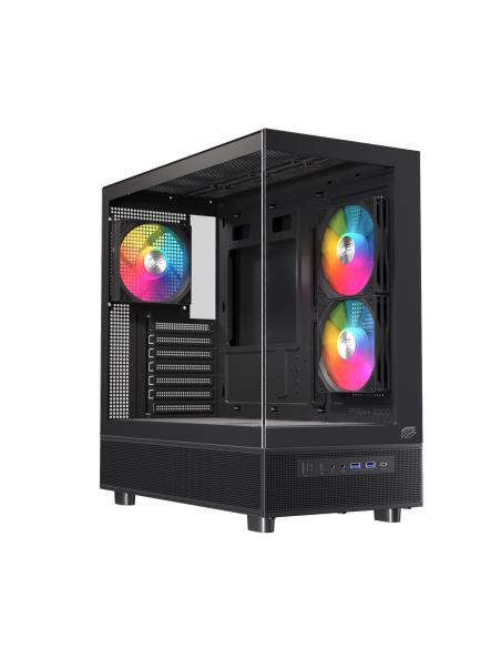 CAJA ATX SEMITORRE EINAREX S500 RGB 3 FANS NEGRA EXCS-PR-500R-B