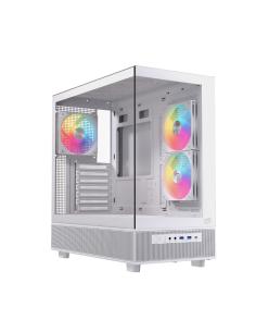 CAJA ATX SEMITORRE EINAREX S500 RGB 3 FANS BLANCA EXCS-PR-500R-W