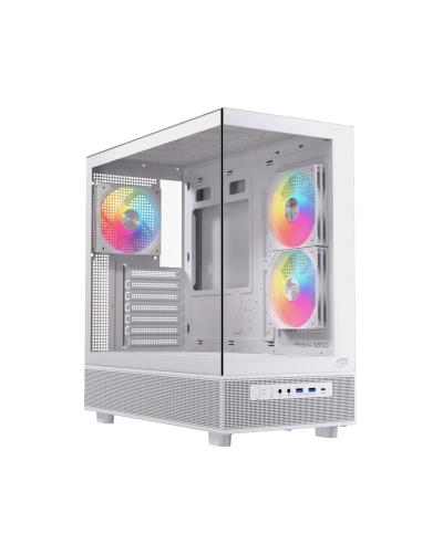 CAJA ATX SEMITORRE EINAREX S500 RGB 3 FANS BLANCA EXCS-PR-500R-W