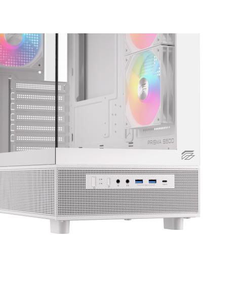 CAJA ATX SEMITORRE EINAREX S500 RGB 3 FANS BLANCA EXCS-PR-500R-W