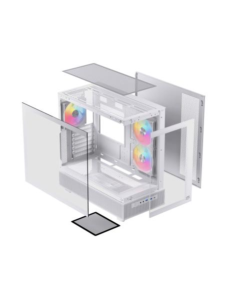 CAJA ATX SEMITORRE EINAREX S500 RGB 3 FANS BLANCA EXCS-PR-500R-W