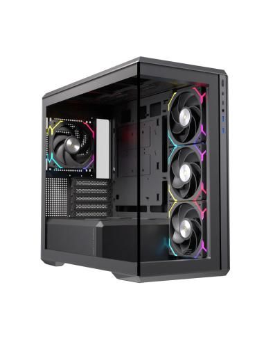 CAJA MICRO-ATX SEMITORRE EINAREX ZM800 RGB 4 FANS NEGRA EXCS-ZM-800R-B