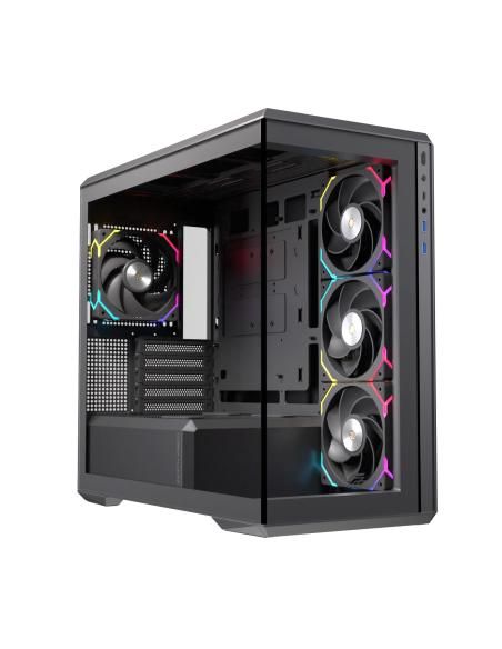 CAJA MICRO-ATX SEMITORRE EINAREX ZM800 RGB 4 FANS NEGRA EXCS-ZM-800R-B