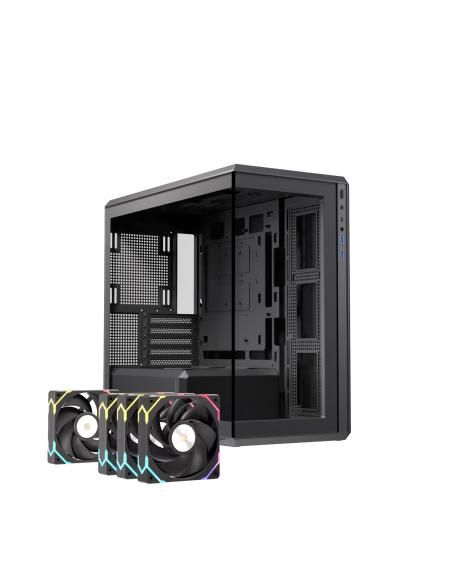 CAJA MICRO-ATX SEMITORRE EINAREX ZM800 RGB 4 FANS NEGRA EXCS-ZM-800R-B