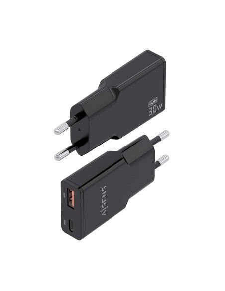 CARGADOR AISENS GAN ULTRA DELGADO 30W USB-C PD3.0 QC4.0 USB-A QC3.0