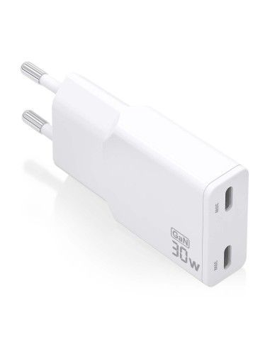 CARGADOR AISENS GAN ULTRA DELGADO 30W 2XUSB-C PD3.0 QC4.0 BLANCO