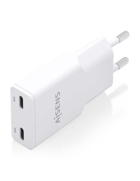 CARGADOR AISENS GAN ULTRA DELGADO 30W 2XUSB-C PD3.0 QC4.0 BLANCO