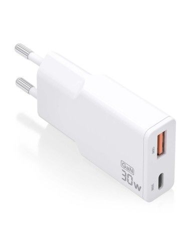 CARGADOR AISENS GAN ULTRA DELGADO 30W USB-C PD3.0 QC4.0 USB-A QC3.0