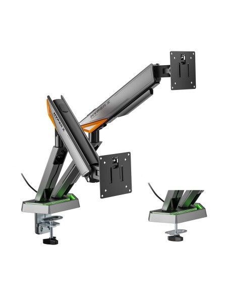 SOPORTE AISENS MESA RGB GAMING CONTRAPESO MONITOR (3 PIV 2 BRAZOS) 17-38