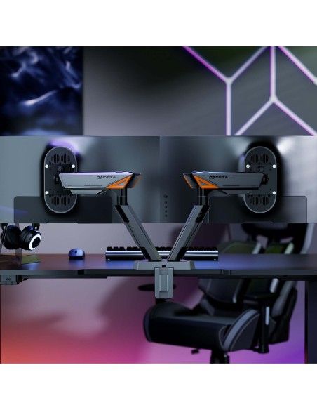 SOPORTE AISENS MESA RGB GAMING CONTRAPESO MONITOR (3 PIV 2 BRAZOS) 17-38