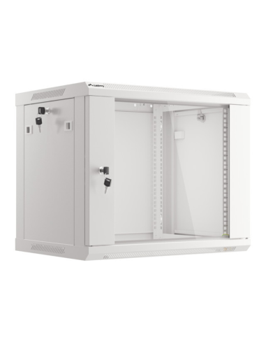 ARMARIO LANBERG MURAL 9U 600X450 RACK 19 FLAT PACK V2 PUERTA CRISTAL GRIS