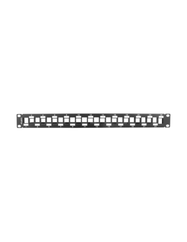 PATCH PANEL LANBERG 24PUERTOS 1U RACK 19 ESCALONADO ORGANIZADOR MOD KEYSTONE BK