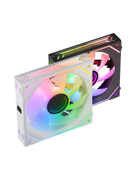 MARS GAMING MF-LINKFINITY, 120MM PWM MODULAR FAN, LINKFINITY CONTACT SYSTEM, INFINITY MIRROR ARGB 360º, WHITE