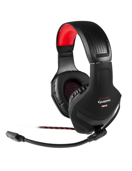 Mars Gaming MH2 auricular y casco Auriculares Diadema Negro, Rojo