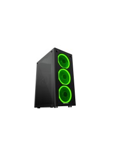 Mars Gaming MCGGREEN carcasa de ordenador Midi Tower Negro