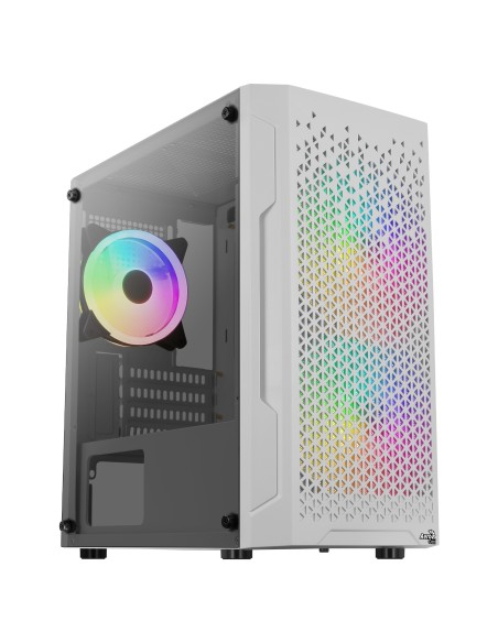Aerocool TRINITYMINIWHV3 Caja Gaming Micro ATX Cristal Templado 3xVentiladores RGB Blanco