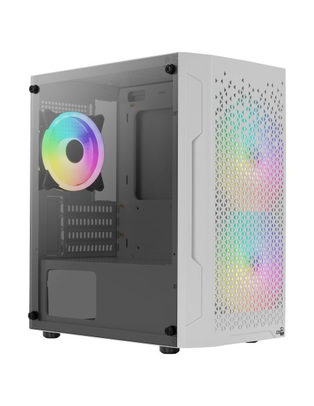 Aerocool TRINITYMINIWHV3 Caja Gaming Micro ATX Cristal Templado 3xVentiladores RGB Blanco