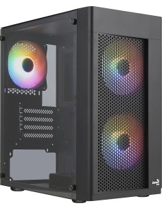 Aerocool HEXFORMBKV2 Caja PC Micro ATX 3 Ventiladores FRGB Negro
