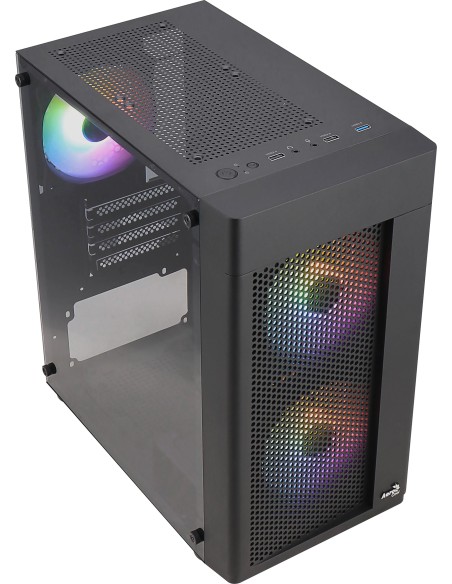 Aerocool HEXFORMBKV2 Caja PC Micro ATX 3 Ventiladores FRGB Negro