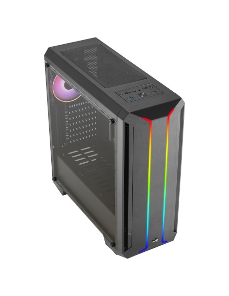 Aerocool SKYLINEV2BK Caja PC ATX Panel Frontal Doble LED ARGB Ventilador ARGB 12cm Negro