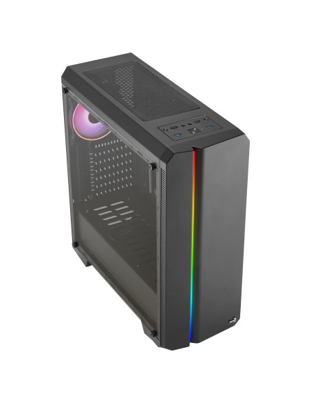 Aerocool GENESISV2BK Caja PC ATX Panel Frontal LED ARGB Ventilador ARGB 12cm Negro
