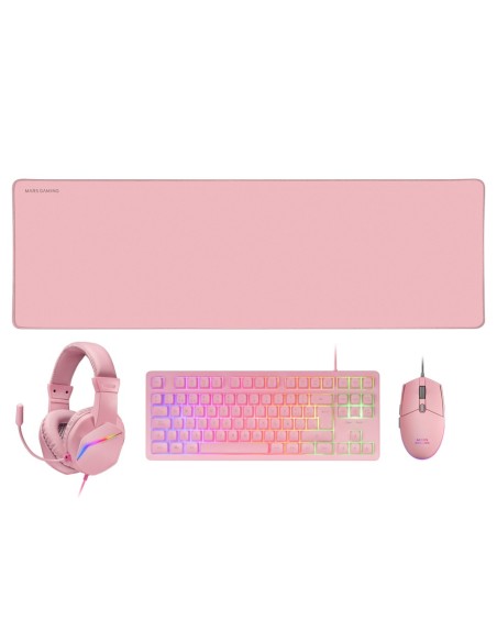 MARS GAMING Combo Gaming MCP-RGB3P 4EN1 Rosa