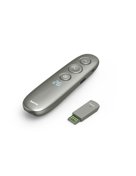 HAMA | Puntero inalámbrico, Láser, USB 2.0, Alcance de 20m, Carga rápida, Color negro.