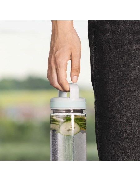 Hama Xavax | Botella de agua de 900 ml (Botella de agua a prueba de fugas, Con asa y tapón de rosca, Apto para alimentos), Trans