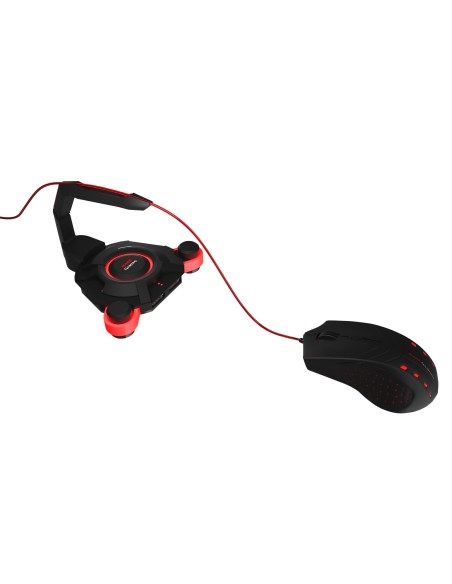 Mars Gaming MMS2 hub de interfaz USB 3.2 Gen 1 (3.1 Gen 1) Type-A 5000 Mbit s Negro, Rojo