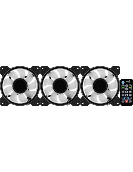 Pack 3 Ventiladores Aerocool Mirage 12 ARGB Pro 120mm Negra