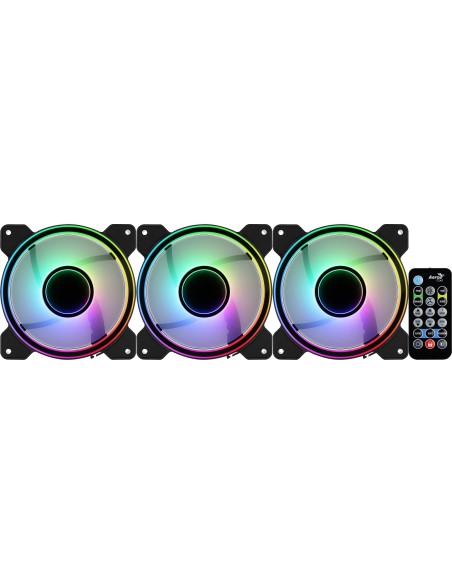 Pack 3 Ventiladores Aerocool Mirage 12 ARGB Pro 120mm Negra