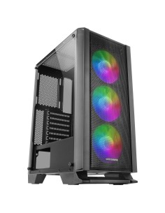 MARS GAMING MCC ATX CASE, 3X 12CM FRGB FAN, GLASS, FRONT MESH, BLACK