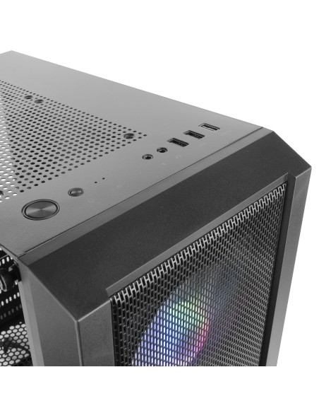 MARS GAMING MCC ATX CASE, 3X 12CM FRGB FAN, GLASS, FRONT MESH, BLACK