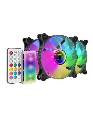 Mars Gaming MF-3DKIT Negro Kit 3 Ventiladores ARGB 360° 12cm