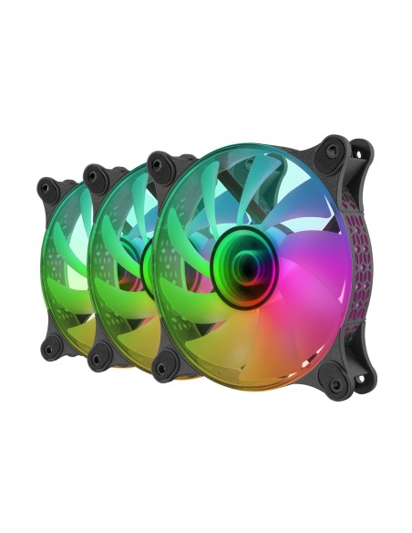 Mars Gaming MF-3DKIT Negro Kit 3 Ventiladores ARGB 360° 12cm