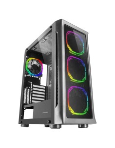 Mars Gaming MC-NEO Negro Torre Gaming XXL E-ATX Ventana Lateral y Frontal Cristal Templado 4x Ventiladores ARGB 120mm + Ventilad