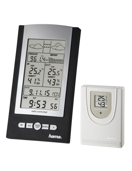 Hama EWS 800 Estación Meteorológica + Sensor Exterior Negro