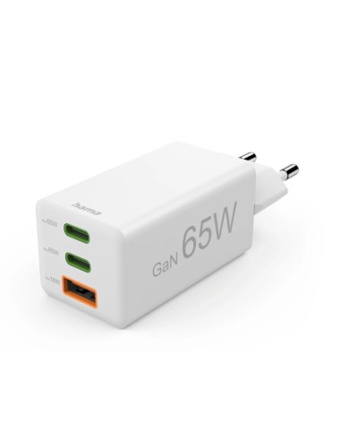Cargador pared hama gan 65w 2 x usb tipo c 1 x usb tipo a blanco
