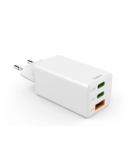 Cargador pared hama gan 65w 2 x usb tipo c 1 x usb tipo a blanco