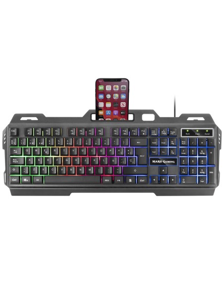 Combo Mars Gaming MK120ES Membrana Negro RGB
