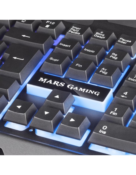 Combo Mars Gaming MK120ES Membrana Negro RGB
