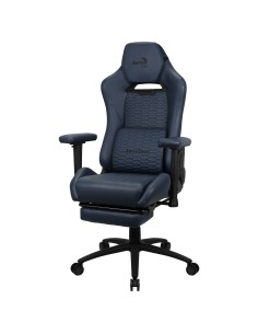 Aerocool ROYALNAVYBL Silla Gaming Premium Ergonómica Reposapiernas Cuero Sintético Azul