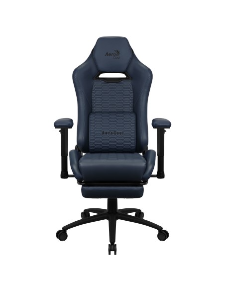 Aerocool ROYALNAVYBL Silla Gaming Premium Ergonómica Reposapiernas Cuero Sintético Azul