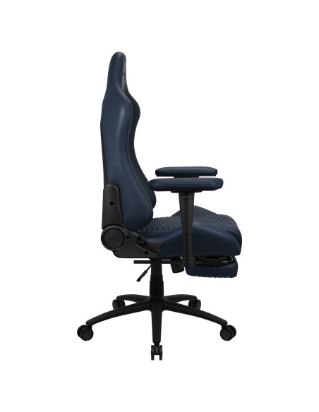 Aerocool ROYALNAVYBL Silla Gaming Premium Ergonómica Reposapiernas Cuero Sintético Azul
