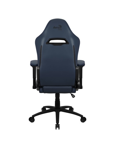 Aerocool ROYALNAVYBL Silla Gaming Premium Ergonómica Reposapiernas Cuero Sintético Azul