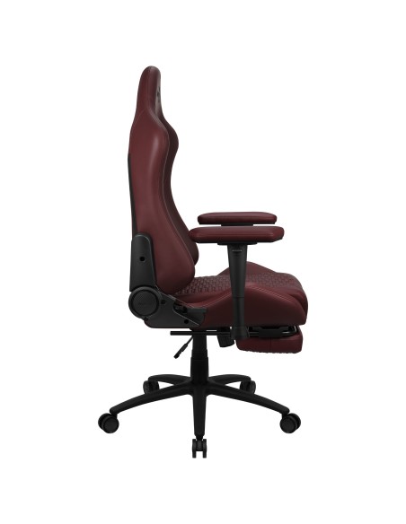 Silla Gaming Con Extension De Reposapies Aerocool Royal Tuscan Red Piel Sintetica Reposabrazos Ajustable Y Acolchado