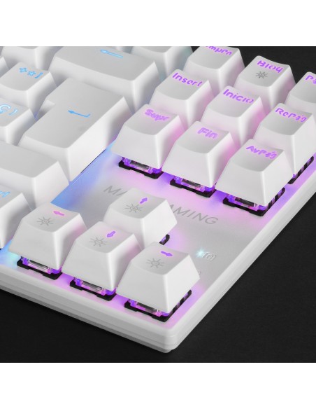 Teclado Mecanico Compackto Tkl Mars Gaming Mk80 White Iluminacion 12efectos Switch Rojo Rgb Pr De 1000hz Anti-ghosting Avanza