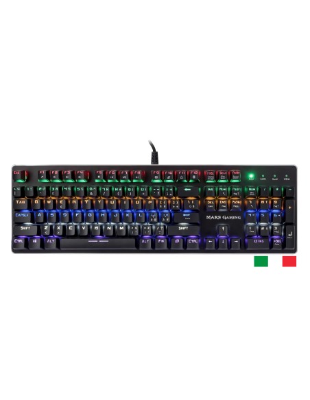 Mars Gaming MK4RITALY teclado USB Italiano, Inglés de EE. UU. Negro